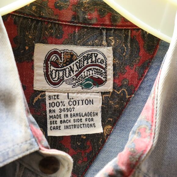 Vintage Cotton Supply Denim button down shirt Men's size Large - Picture 6 of 6